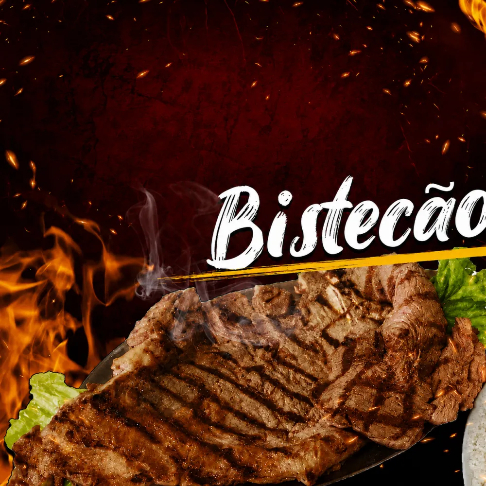 Bisteca preparada na churrascaria